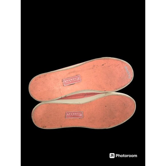Women's Sperry Top Siders Coral Clear Sequins Size 9M 2 Eye Tie Preowned - Picture 9 of 9